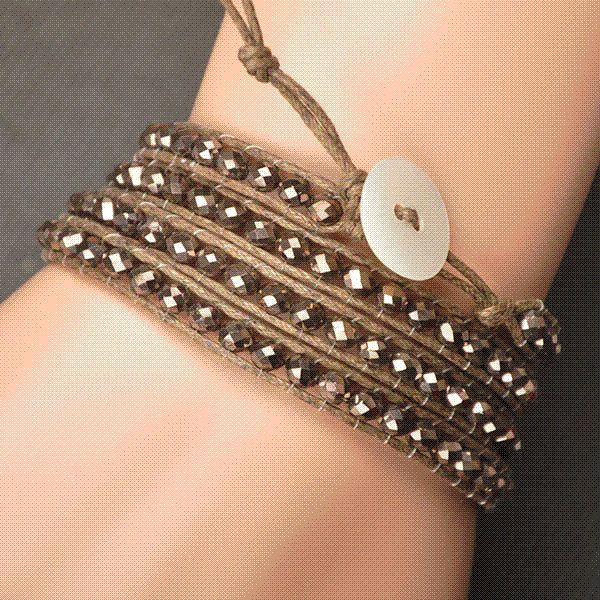 2019 Wholesale Price Gift For Women DIY Leather Bracelet 4 Rows Bracelet 6mm Crystal Beads ...
