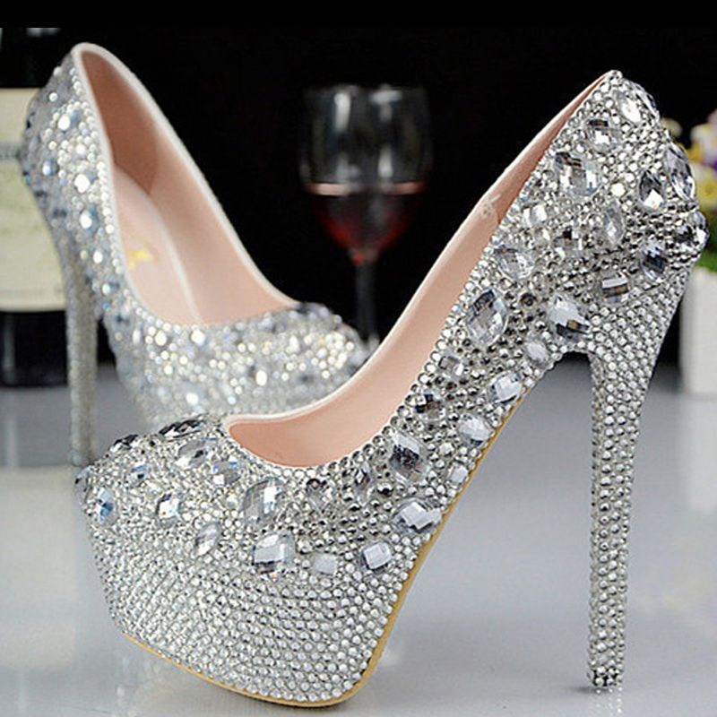 Acquistare Scarpe Da Sposa Di Lusso Con Strass Cristalli Tacco Alto Tacco  Alto Su Misura Delle Scarpe Da Sposa Piattaforma Partito Prom Moda Donna  Economico | Consegna Veloce E Qualità | DHgate Italy