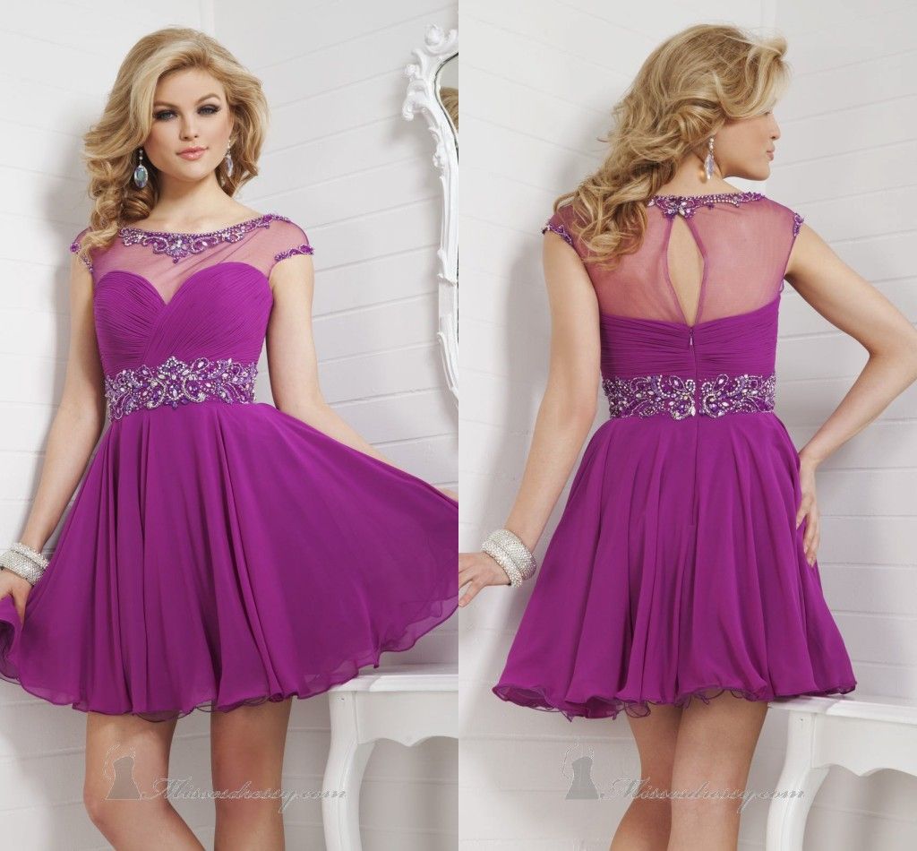 purple short gown