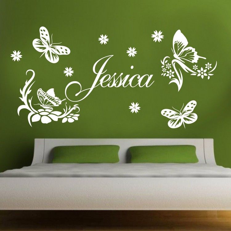 custom made butterfly personalized name vinyl wall stickers art for
