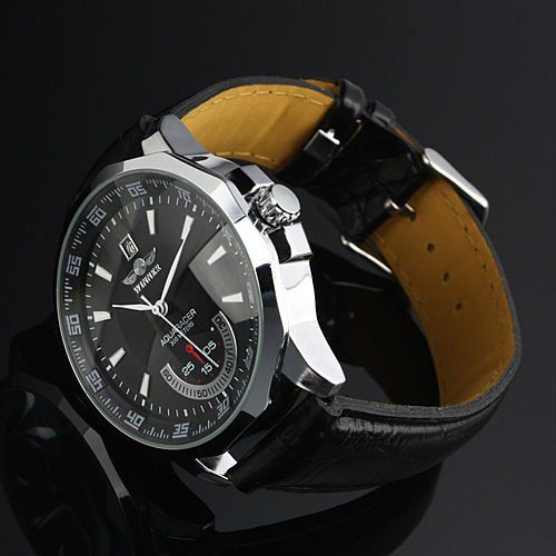 leather chronograph watch