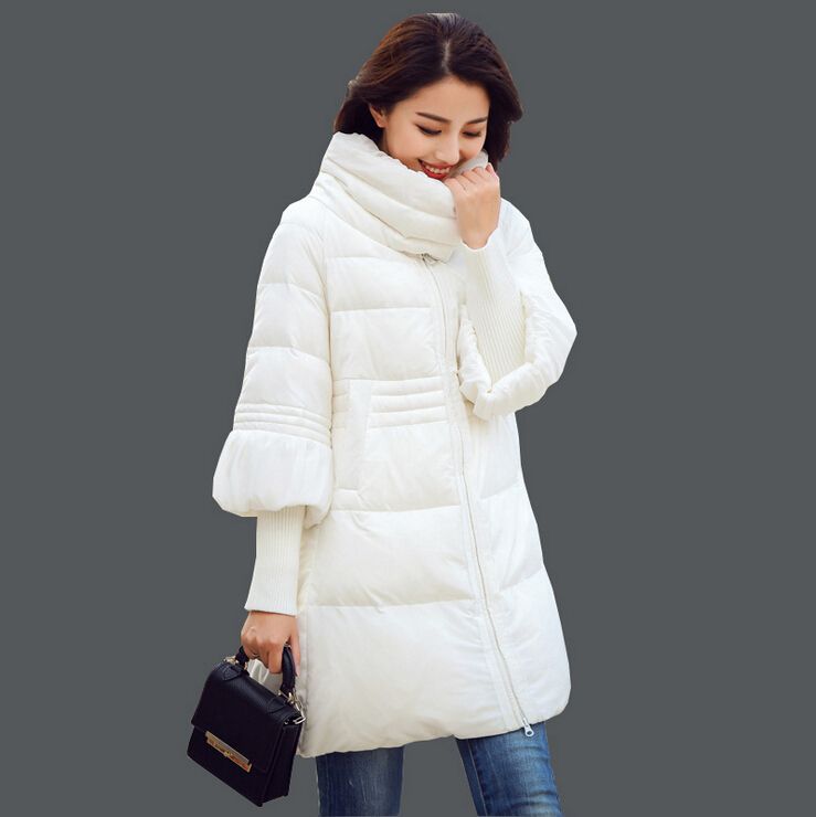 New Arrivel Korean Women Winter Coats 2015 Fashion Big Swing Rib Sleeve Plus Size Down Jacket Coats Long Thin Cloak Cotton Padded Coat