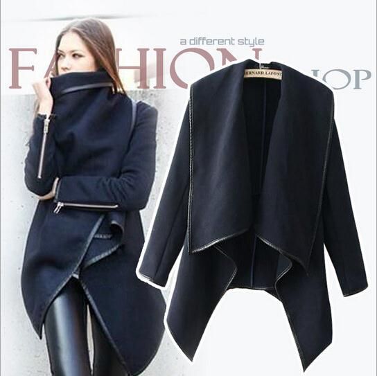 New 2014 Women Coat Autumn Winter Woolen Long Sleeve Overcoat Fashion ...