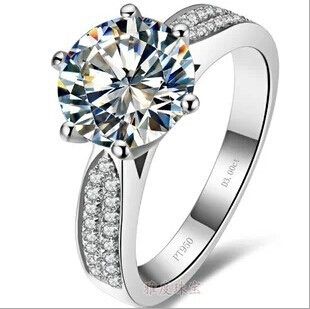 2019 3 Ct Synthetic Diamond Rings Sterling Silver Wedding Bands For