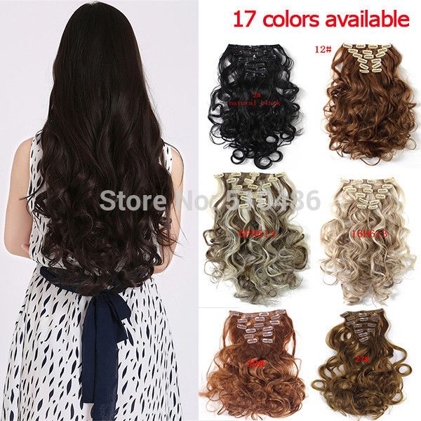 Curly hair extension clip in synthetic