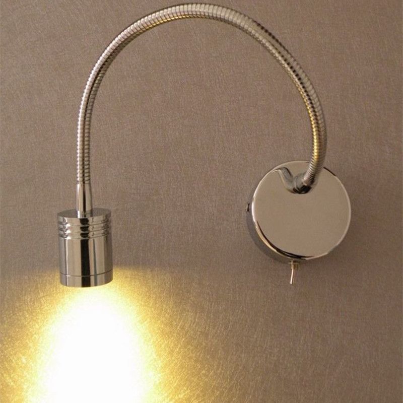 Snake Led Reading Lamp Chrome Finish Position Flexible Bright Snake Led Reading Lamp Chrome Finish Position Flexible Bright Healthy Light 200lm 3w Cree 35000hrs Life Ac100 240v Or Dc12v 24v Availabl