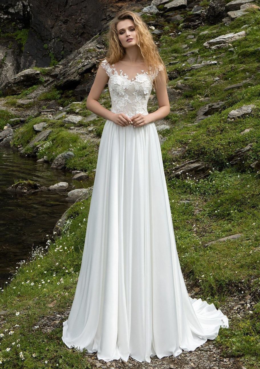 Discount A Line Chiffon Country  Beach Wedding  Dresses  2019 