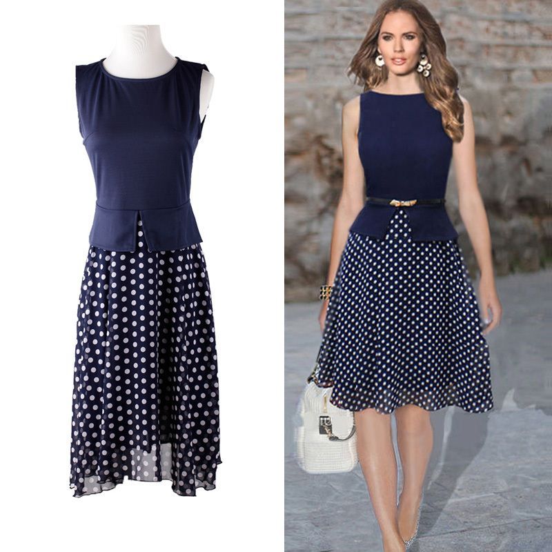 Will be perfect? Summer-dress-2016-dark-blue-polka-dot-dresses