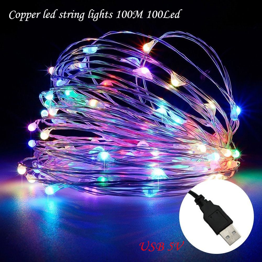 Wholesale Led String Lights 10M 33ft 100led USB 5V Outdoor Warm White/RGB Copper Wire Christmas