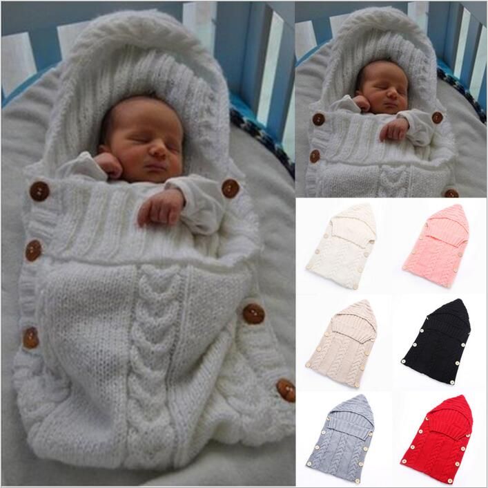 Newborn Knitted Sleeping Bags Baby Handmade Blankets Toddler Winter
