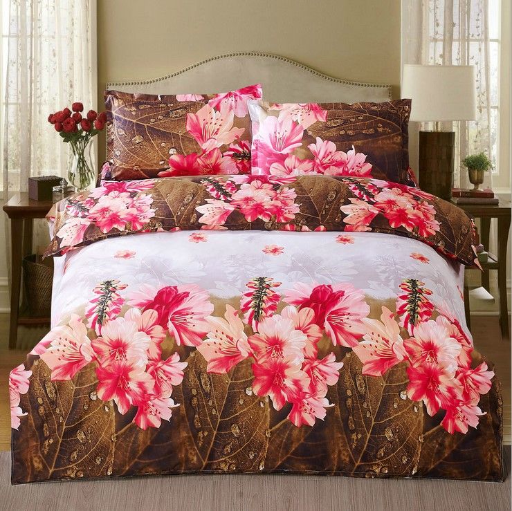 Elegant A Issuing Bedding HD 3D Reactive Dyeing Four Piece Suit From