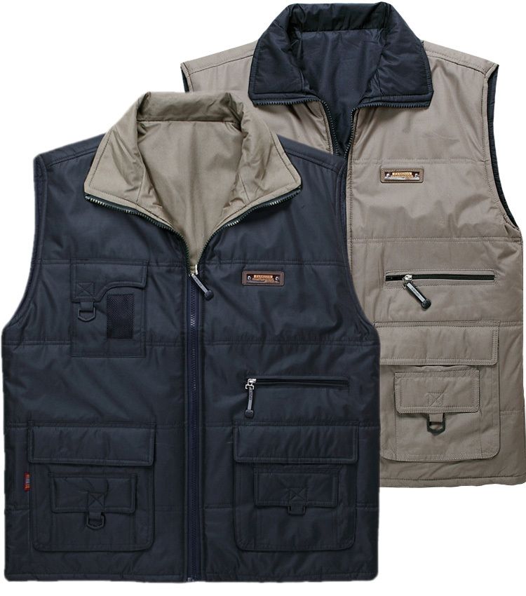 2019 Mens Work Vest Pockets Utility Vest Winter Cotton Tool Pockets