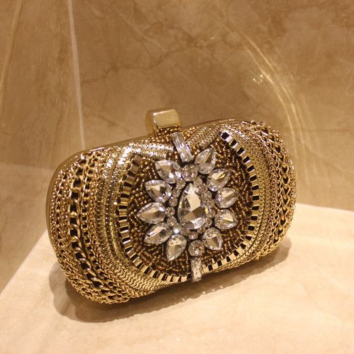 Designer gold sales evening bags