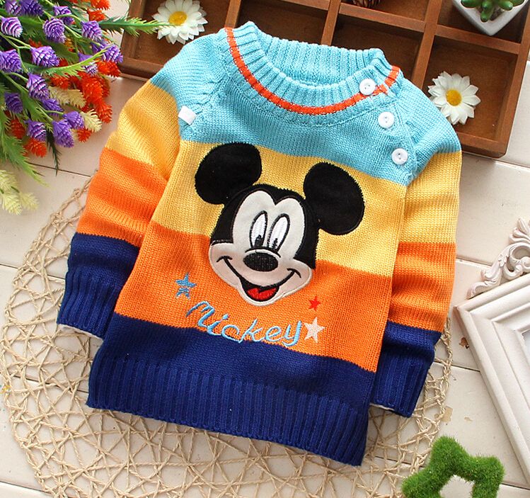Wholesale Winter Autumn Infant Children Boy Girl Child Character Sweater Baby Cartoon O Neck Sweater Outerwear Pullovers Boys Sweaters To Knit Kids Woolen