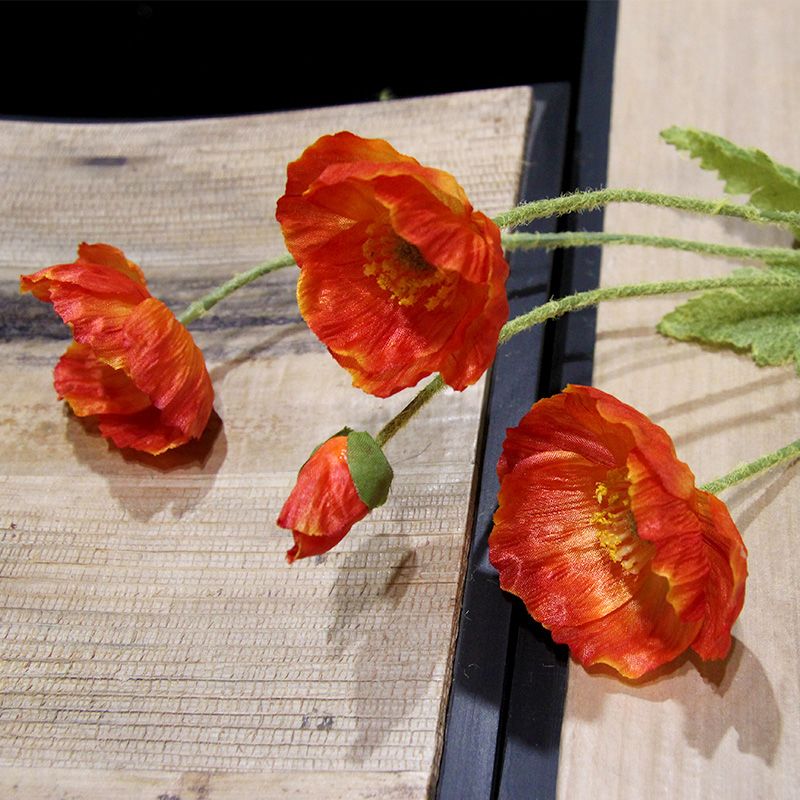 2019 Wholesale MEIHON Artificial Flowers Poppy Poppies Rustic Home Decoration Flowers Silk