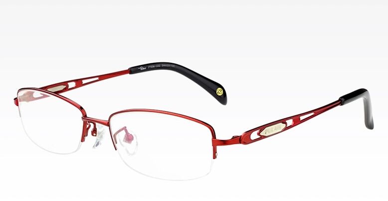 New Womens Eyeglasses Women Half Optical Frame Purple Red Color Lady New Womens Eyeglasses Women Half Optical Frame Purple Red Color Lady Eyeglass Frames Titanium High Quality Eye Glasses Eyewear