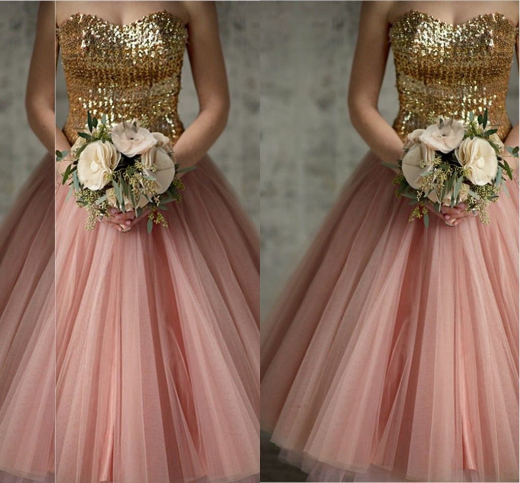 bridesmaid dresses peach and gold