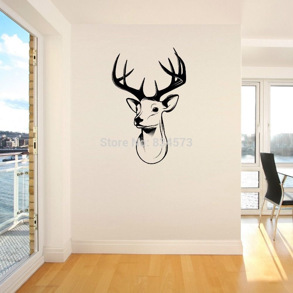 Deer Wall Art home decor wall sticker stags head deer trophy antlers steer wall Deer Wall Art home decor wall sticker stags head deer trophy antlers steer wall