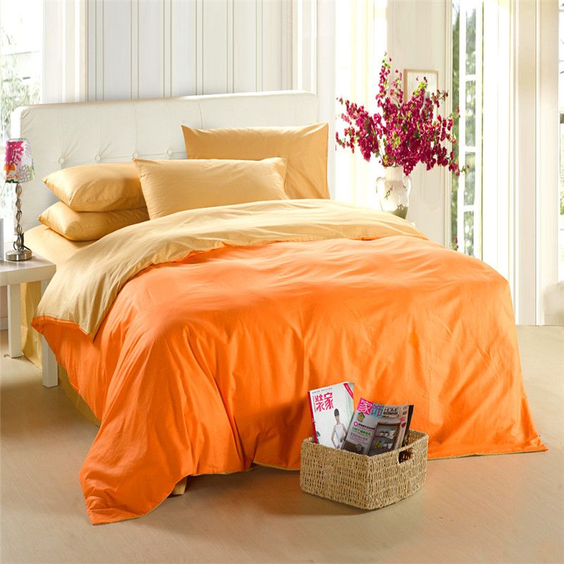 Yellow Orange Bedding Set King Size Queen Quilt Doona Duvet Cover Yellow Orange Bedding Set King Size Queen Quilt Doona Duvet Cover Western Double Bed Sheets Linen Bedsheet Bedspreads Solid 100 Cotton White Sets