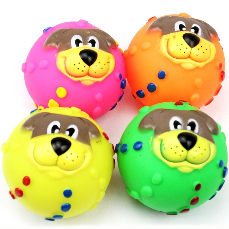 2021 Dogs Favorite Sound Pet Toy Dog Face Sound Ball Toys / Rubber