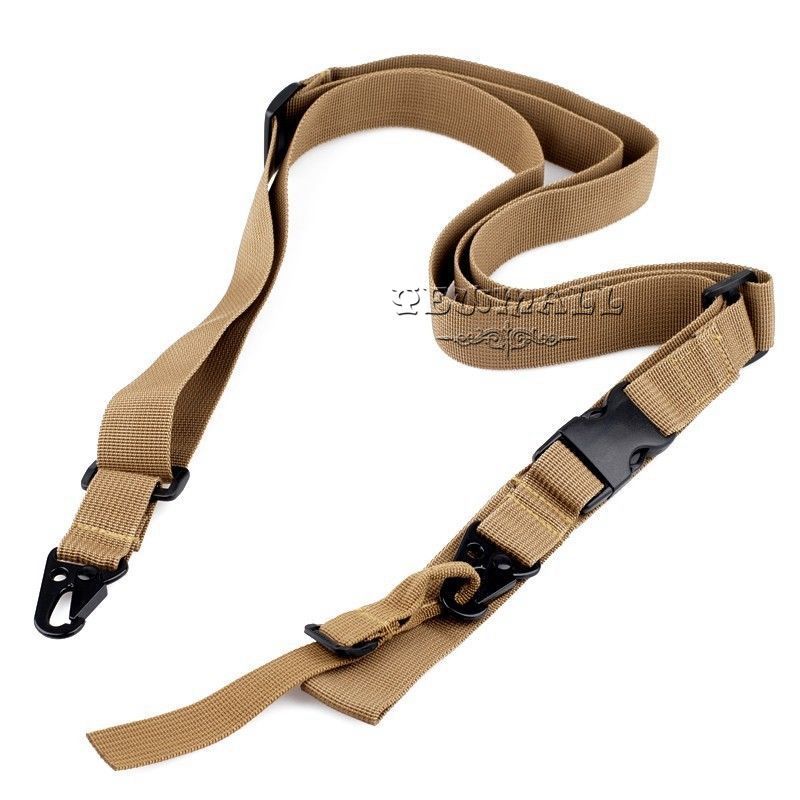 Gun Slings Tactical Elastic Gun Sling 3 Point Nylon Bungee Snap Hook