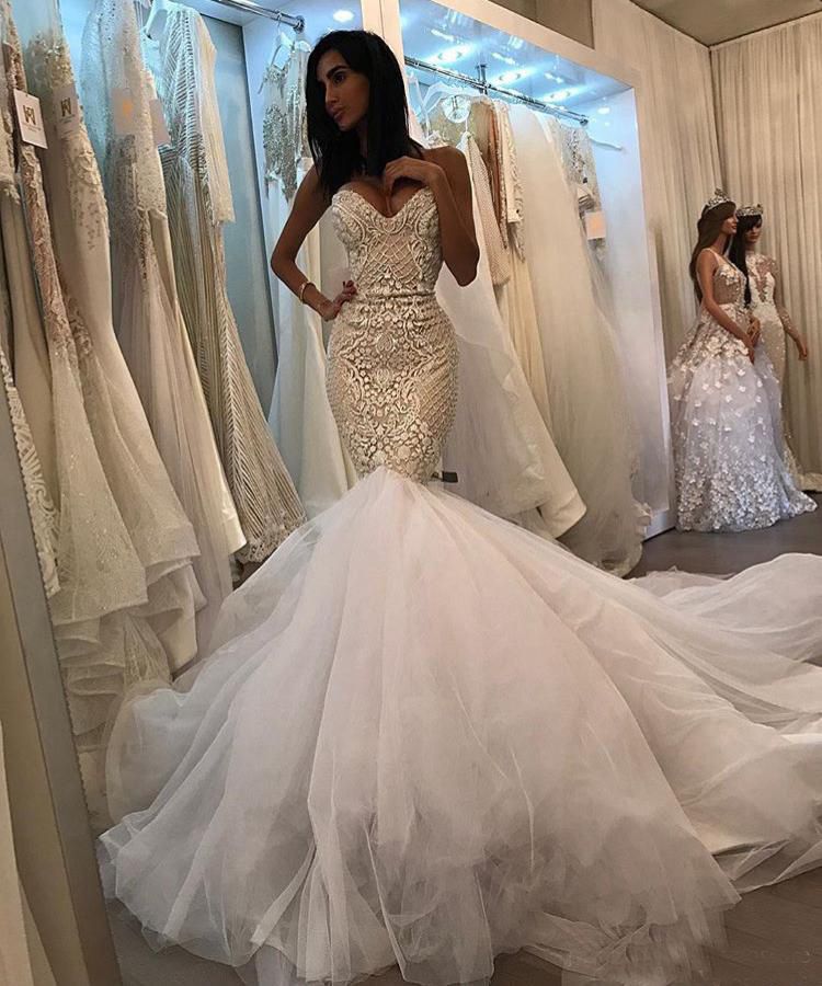 compre vestidos de novia de la sirena de berta apliques de encaje de