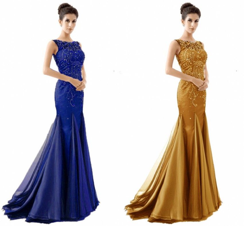 Green and Gold Prom Dress
