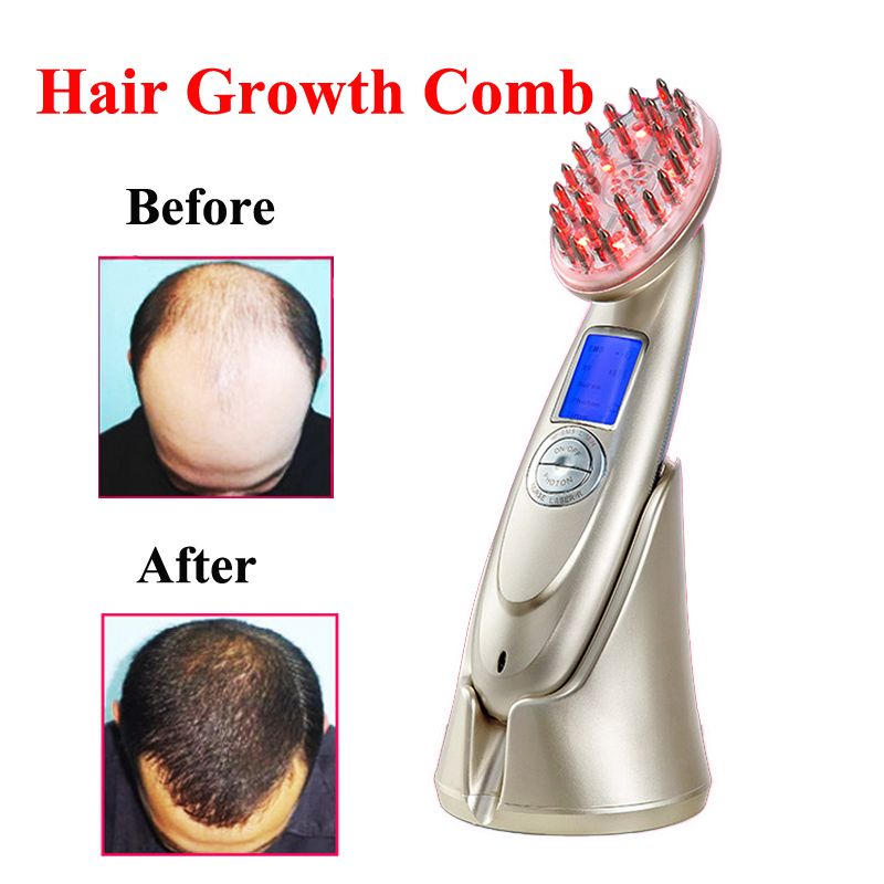 NEW 4 In 1 LCD Rechargeable Electric Laser Regrowth Hair ...
