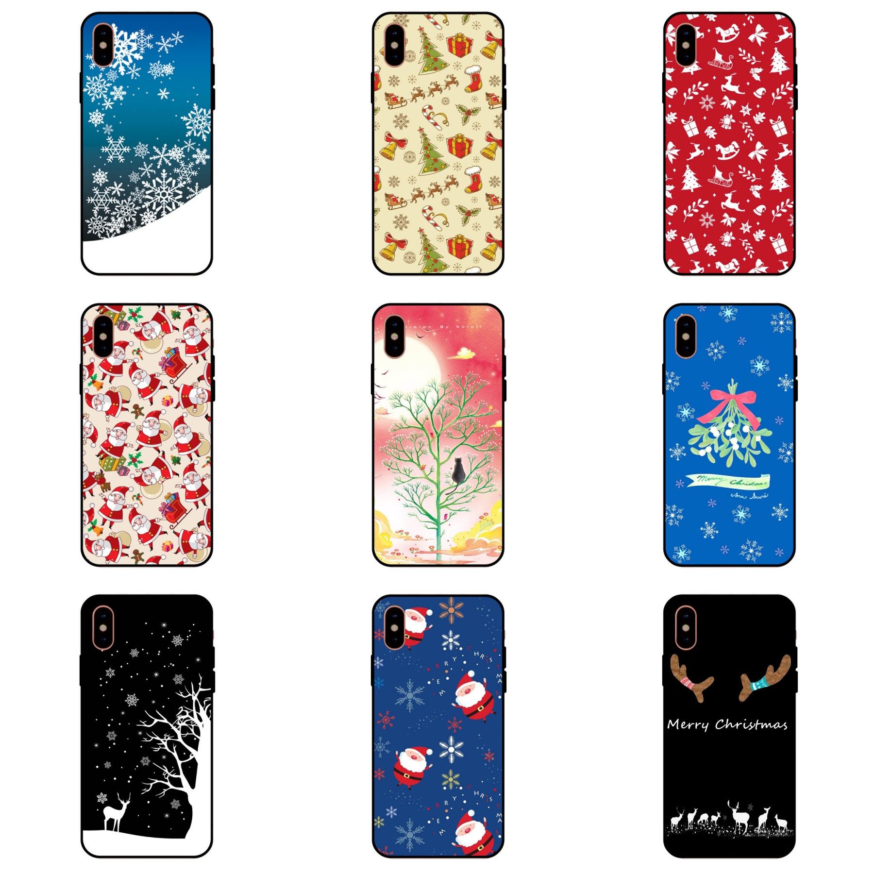 2018 For Apple Iphone X Iphone 8 7 Plus Silicone Tpu Protective Cases Merry Christmas Gift Snow Elk All Inclusive Anti Drop Cell Phone Cute Phone Cases