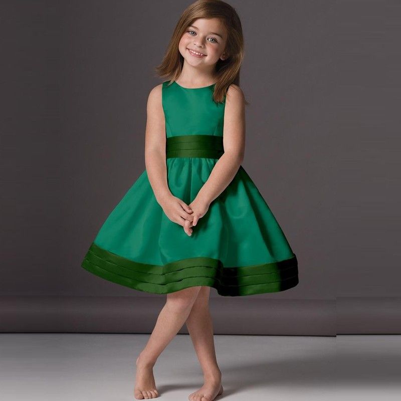 emerald green and gold flower girl dresses