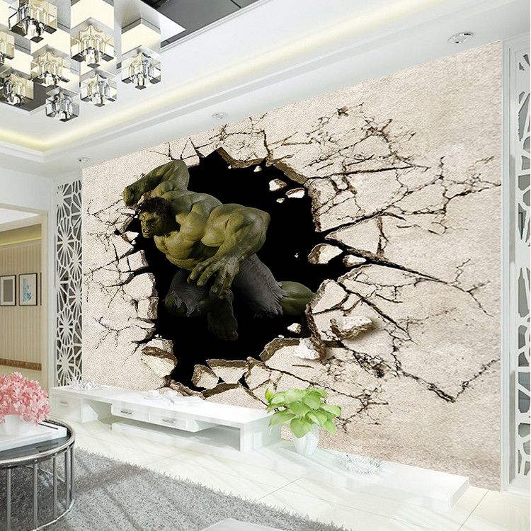 Avengers Boys Bedroom Photo Wallpaper 3D Hulk Wall Mural ...