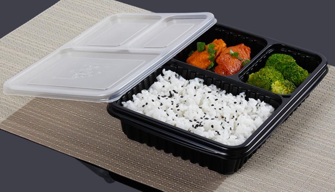 2019 Free Shipment Disposable 3 Compartments Food Storage Bento Box Food Grade PP Take Away Food