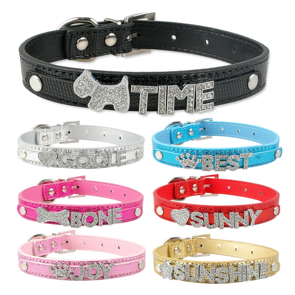 2018 personalized dog collar diy name snake leather pet collars for
