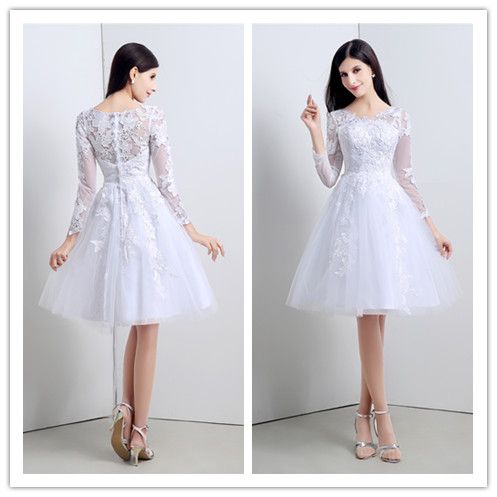 Youthful Short 30 Wedding Dresses Knee Length Cheap Stockings ...