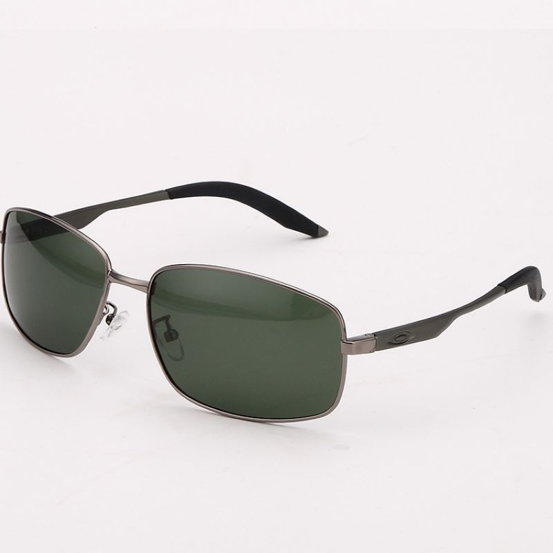 Polarised Green Lens Sunglasses For Men Rectangle Aluminum Alloy Frame Discount UV400 Glasses