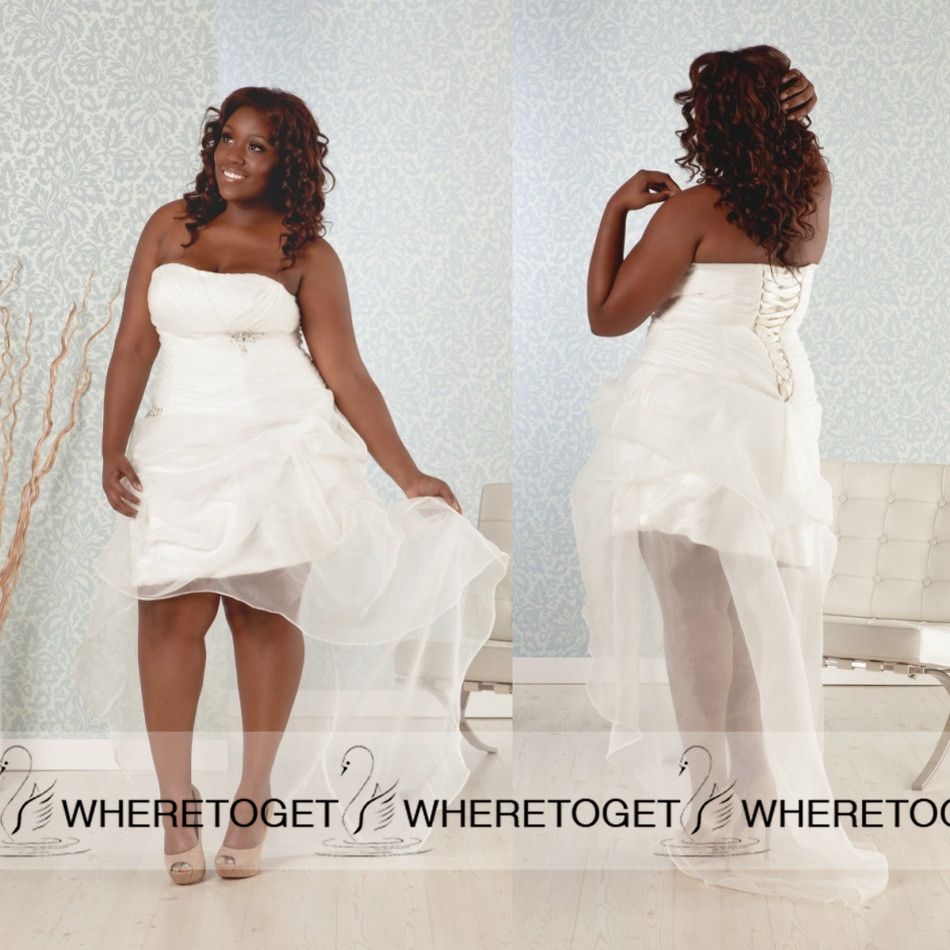 high low plus size bridal gowns