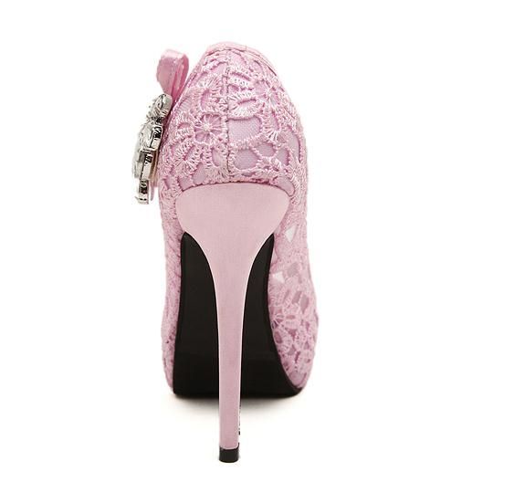 mesh lace heels