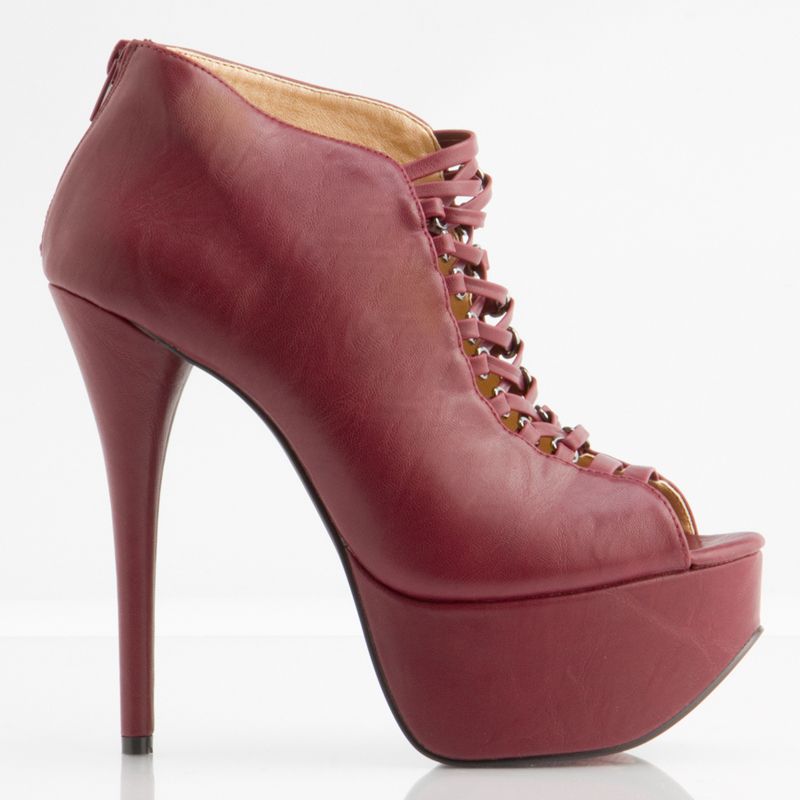 Red Sole Boots Platform High Heels Patent Thin High Heel Stilettos ...