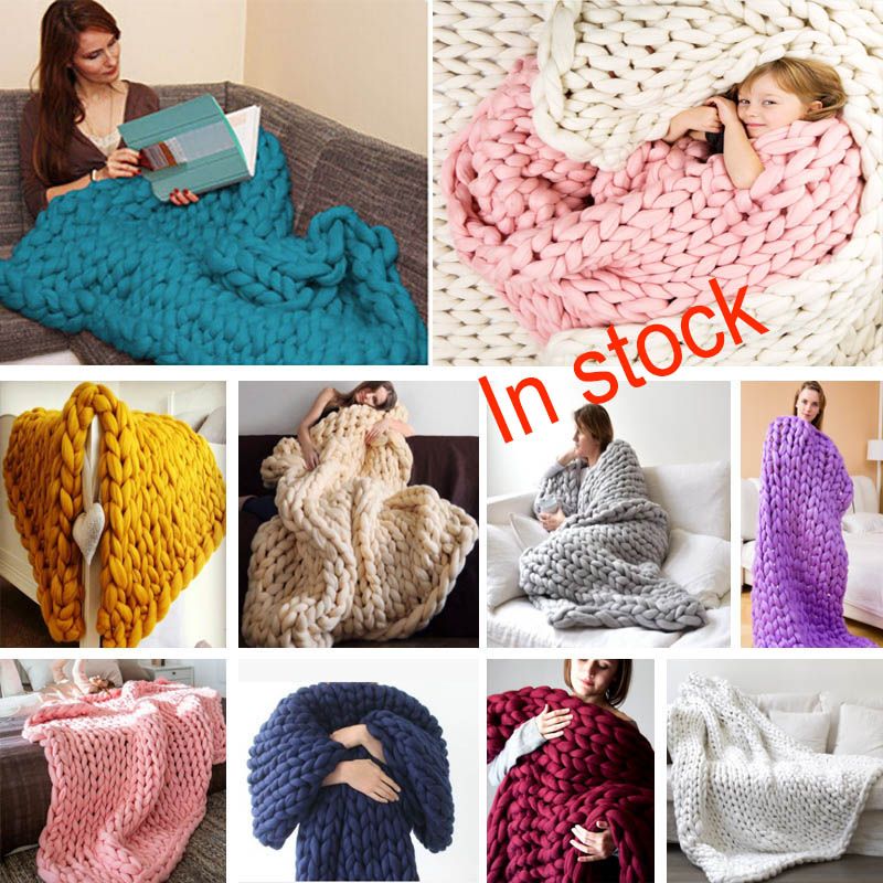 4040cm Warm Chunky Knit Blanket Thick Woven Yarn Wool Bulky Knitted Fascinating Ems Throw Blankets 4040cm Warm Chunky Knit Blanket Thick Woven Yarn Wool Bulky Knitted Fascinating Ems Throw Blankets
