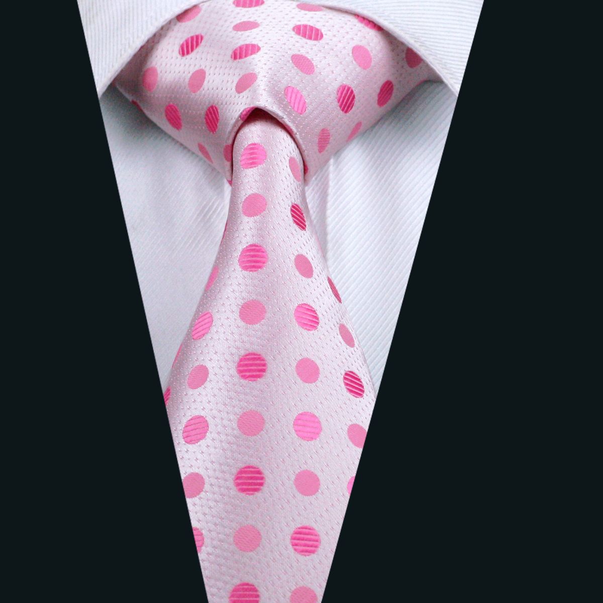 Wedding Pink Dot Style Ties Classic Silk Jacquard Woven 8.5cm Width