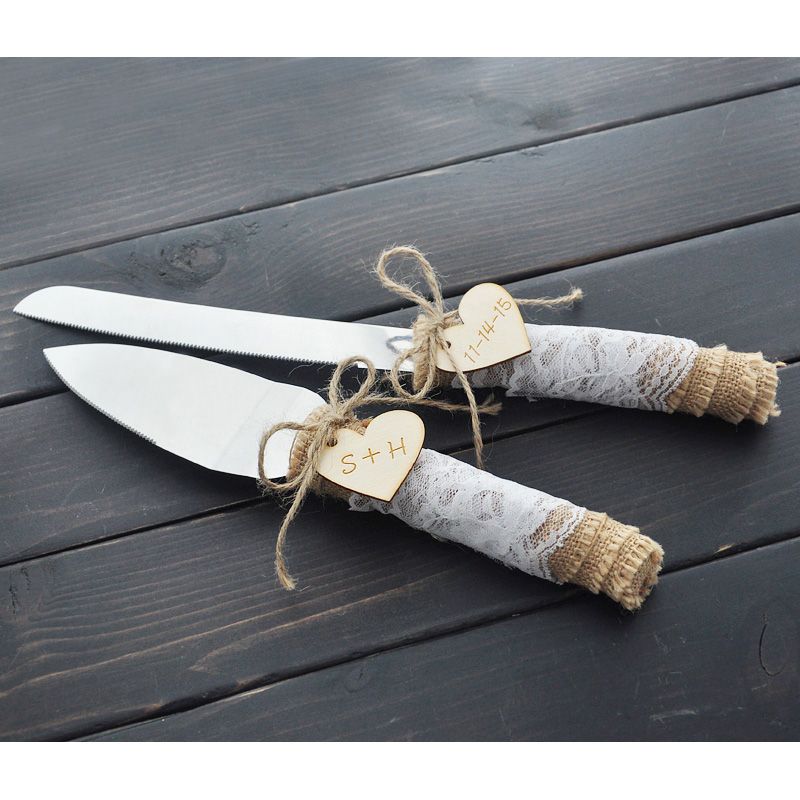 2018 Personalized Wedding Cake Knife Server Set Rustic With Heart Custom Present Engraved Letter Date From 2018 Personalized Wedding Cake Knife Server Set Rustic With Heart Custom Present Engraved Letter Date From