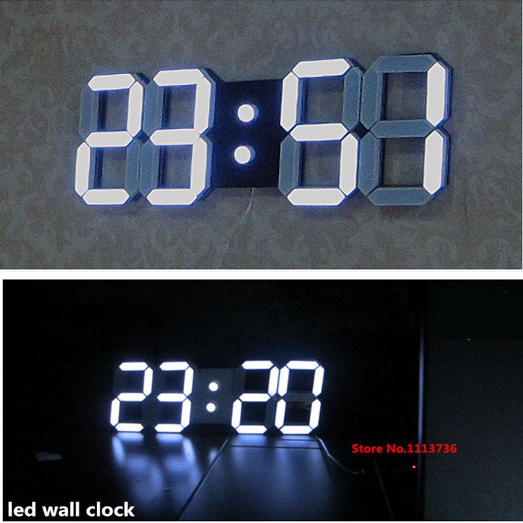 Large Modern Design Digital Led Wall Clock Big Creative Vintage Watch Home Decoration Decor Alarm Temperature 3d White Gift Clocks Contemporary Large Modern Design Digital Led Wall Clock Big Creative Vintage Watch Home Decoration Decor Alarm Temperature 3d White Gift Clocks Contemporary