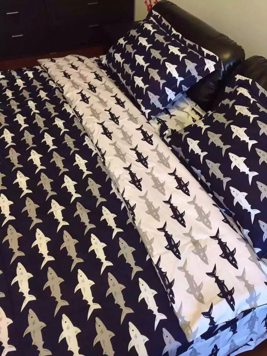 Children Love Shark Bedding Sets Pure Cotton Reactive Dyeing 13372 Children Love Shark Bedding Sets Pure Cotton Reactive Dyeing 13372 Home Textiles Kids Best Queen Size Black Yellow