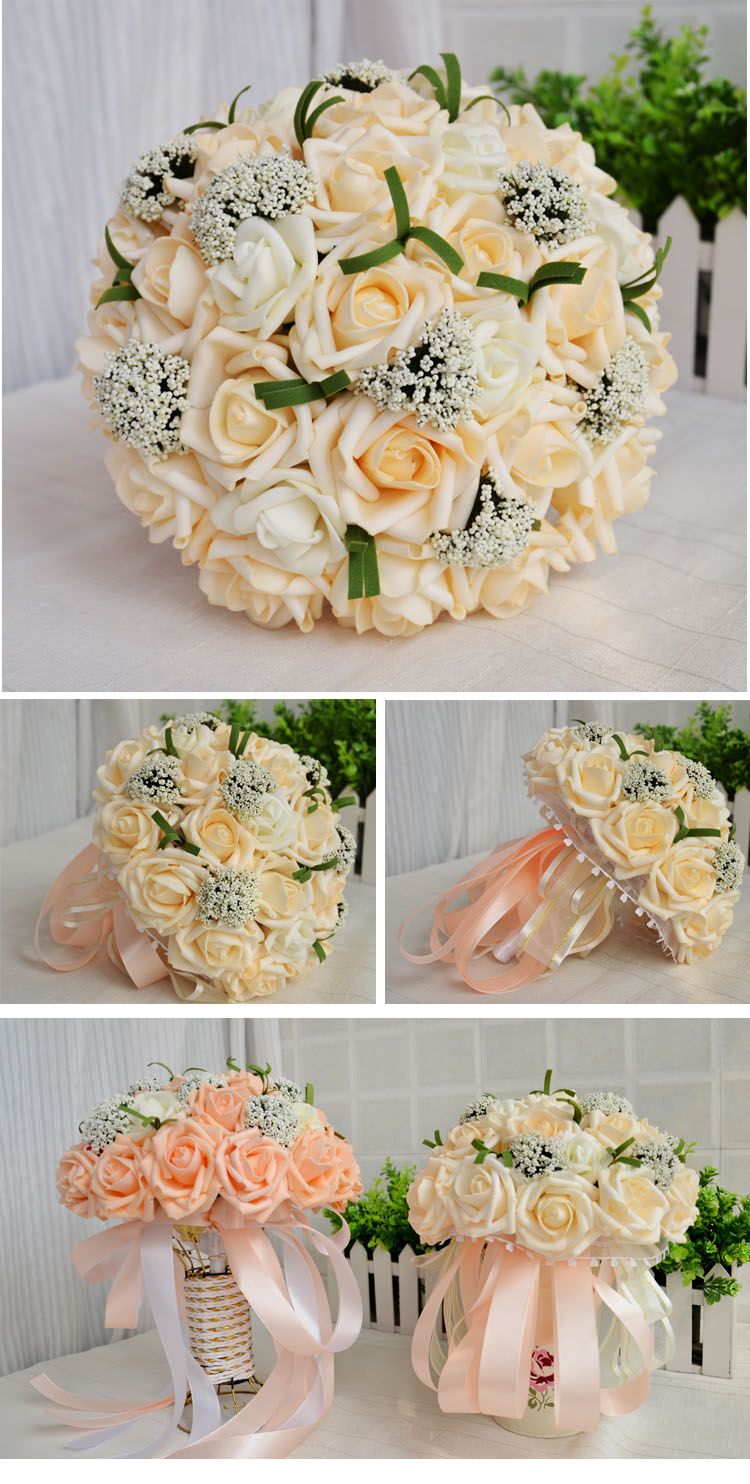Bride Holding Flower 30 Wedding Decoration Bouquet Arttifical