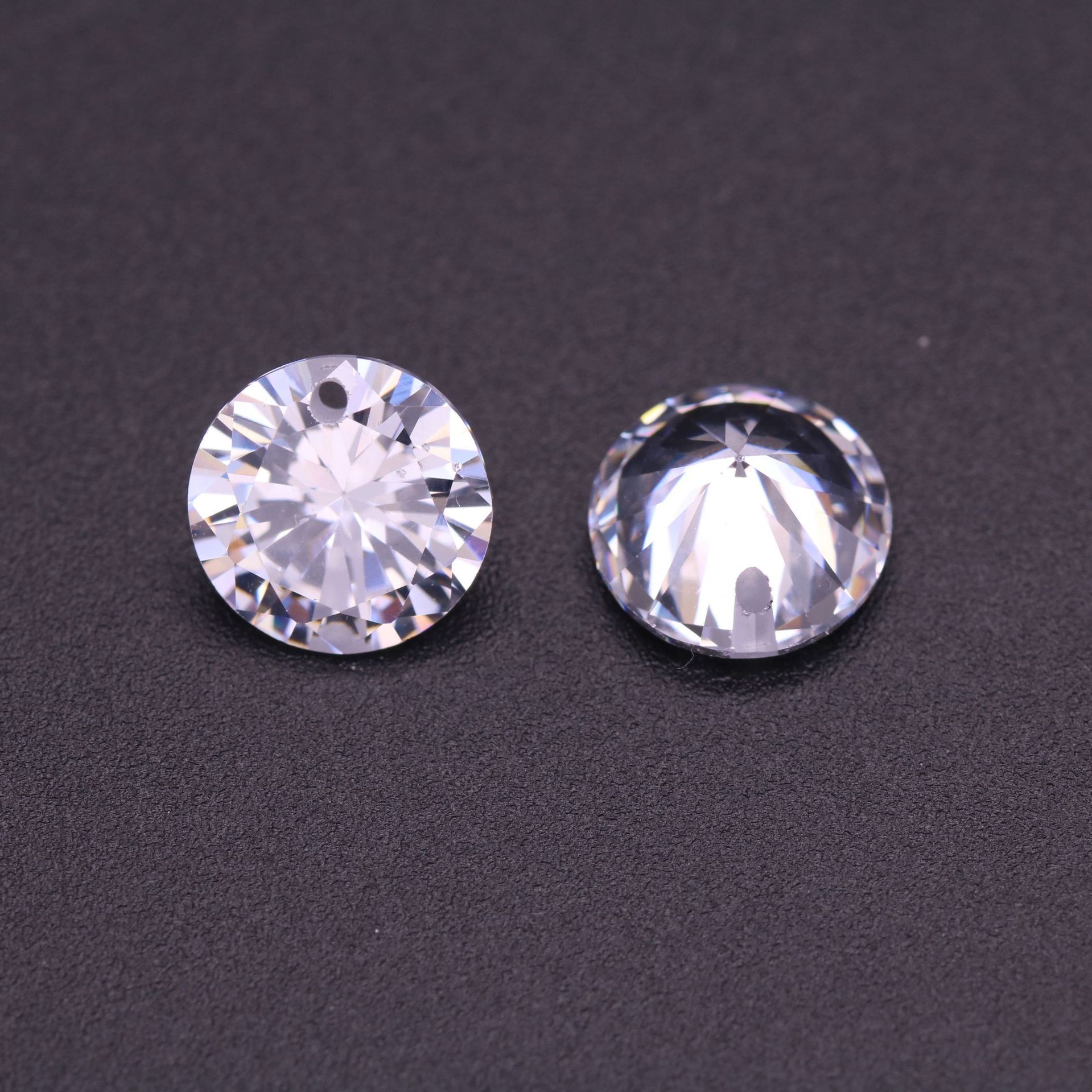 DIY Jewelry 8mm Lab Created Cubic Zirconia Stone With Hole White CZ For