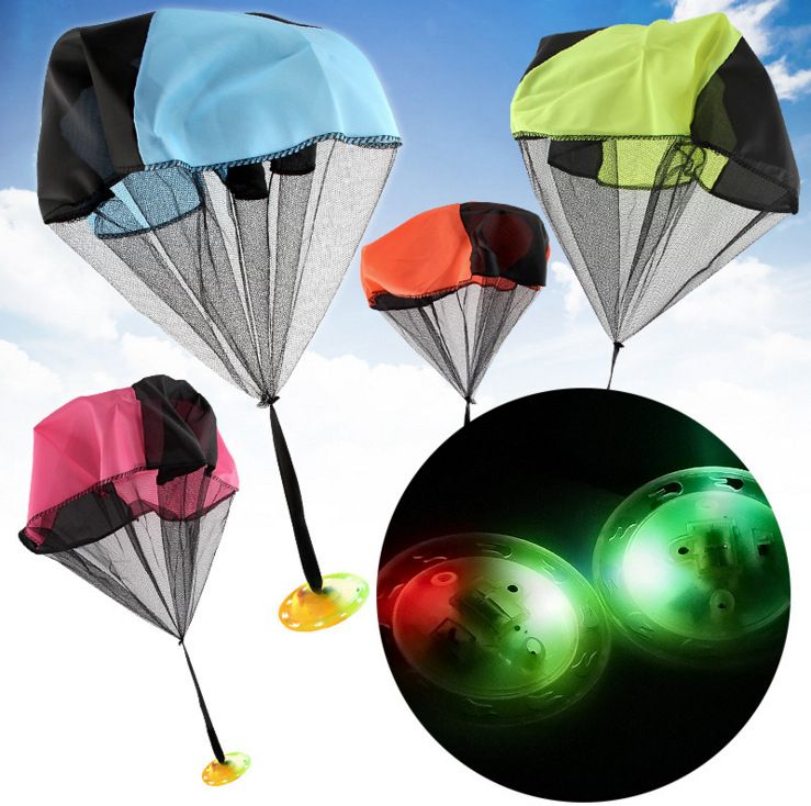 Parachute Launcher Land UFO Luminous Flashing Toys Kids Children