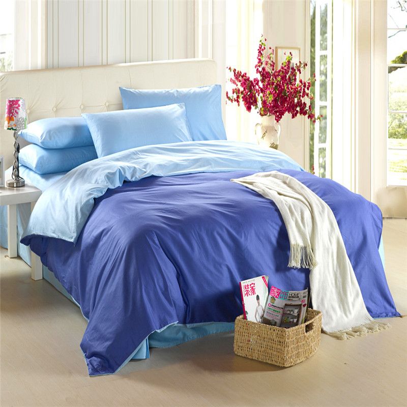 Royal Blue Bedding Set King Size Queen Quilt Doona Duvet Cover Royal Blue Bedding Set King Size Queen Quilt Doona Duvet Cover Designer Double Bed Sheet Bedsheet Bedspread Linen Solid Color 100 Cotton