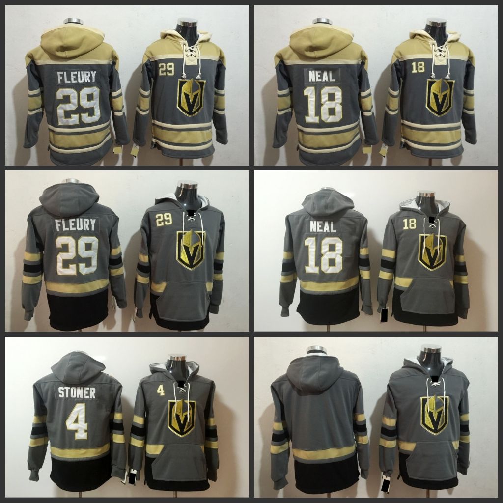 2018 Vegas Golden Knights Mens 2017 2018 Grey Old Time Hockey Hoodies