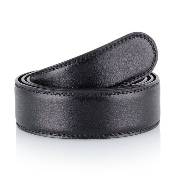 No Buckle 3.5cm Wide Leather Belts Without Automatic Lace Belt And Buckle Designer Belt Men&#39;S ...