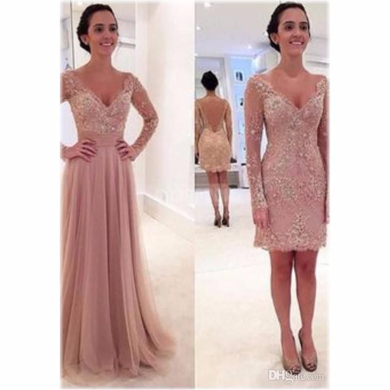 dusty pink long sleeve dress